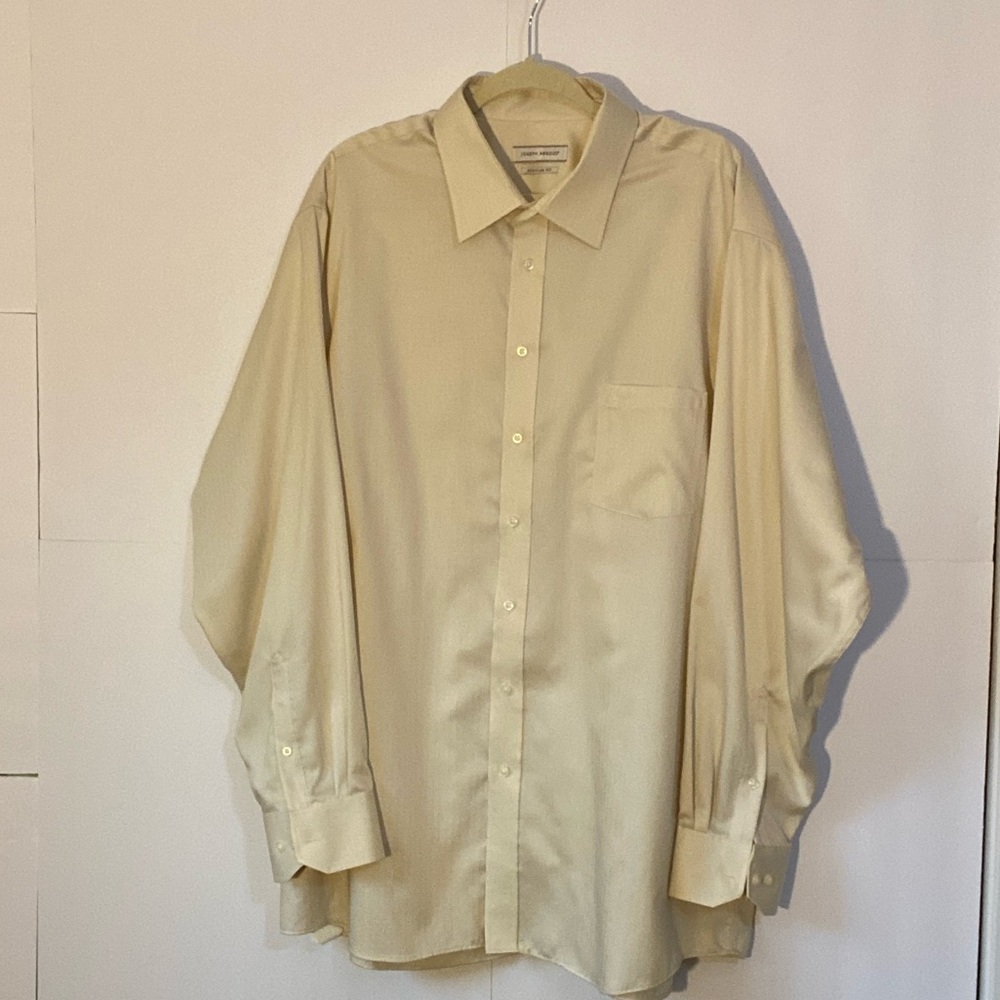 Joseph Abboud Beige Dress Shirt Size XXL